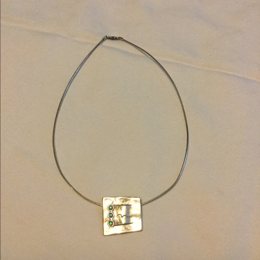 Chocker style silver necklace